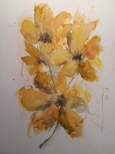 Arte visual flores amarillas