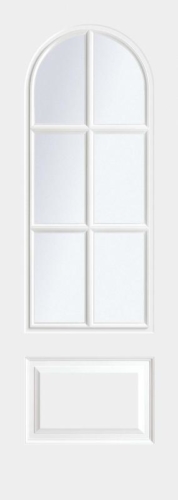 Puerta blanca pantografiado vidriera